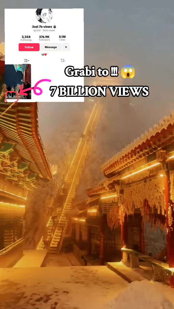 "Wow 😱 this just has 7 billion views. #fyp #tiktokfamous #mostviewed #mostviralvideo #recordbreaker #7billionviews"